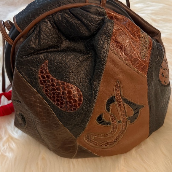 Sharif Vintage Made in the USA Elegant Genuine Leather Patchwork Crossbody 🔥🔥🔥 - Picture 3 of 16